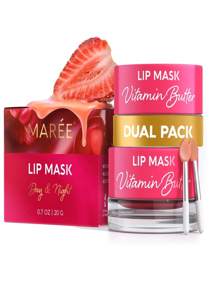 MAREE Lip Mask Overnight 2 Pack - Lip Moisturizer For Very Dry Lips - Hydrating Lip Butter Balm with Hyaluronic Acid & Collagen - Overnight Lip Treatment - Lip Sleeping Mask Repair - Image 1