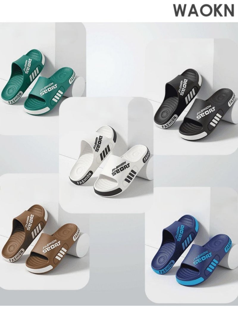 دبليو أيه أو كي أن نعال رجالية سوداء: نعال مسطحة مريحة وخفيفة الوزن للمنزل، للاستحمام، للشاطئ، وللاستخدام اليومي. مقدمة مفتوحة مانعة للانزلاق، ونعل مطاطي ناعم يضمنان السلامة والراحة. تصميم كلاسيكي سهل الارتداء، يناسب الاستخدام الداخلي والخارجي، وحتى في الحمامات - متعدد الاستخدامات لجميع احتياجات الارتداء اليومية، يجمع بين الراحة والعملية. - Image 2