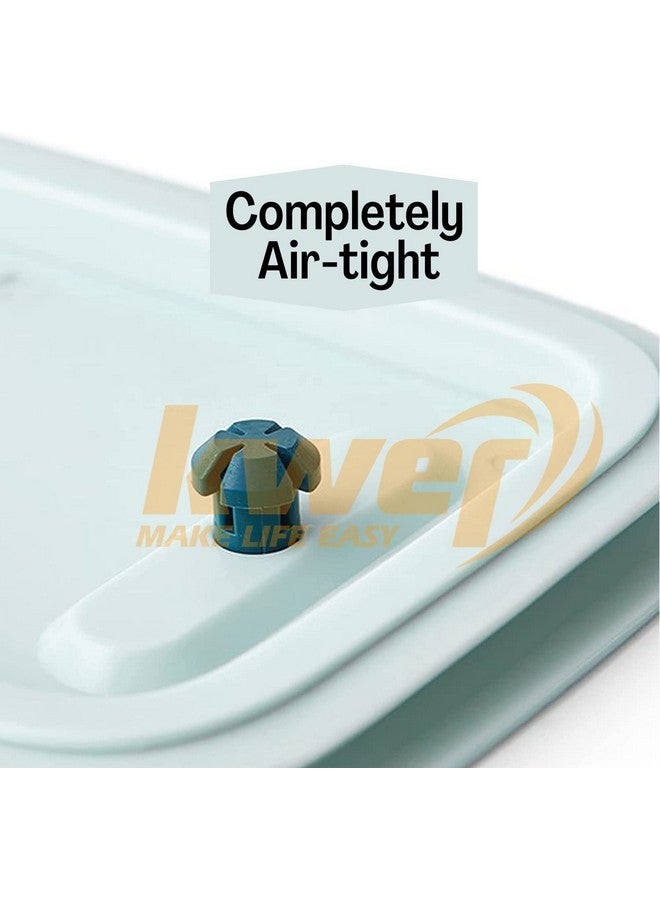 KWER Fridge Storage Boxes Storage Containers 1000Ml Fridge Organizer Storage Box With Stackable Drain Rack And Lids For Keep Fresh Fish, Meat, Vegetable (Plastic) Pack Of 4 - Transparent - Image 5