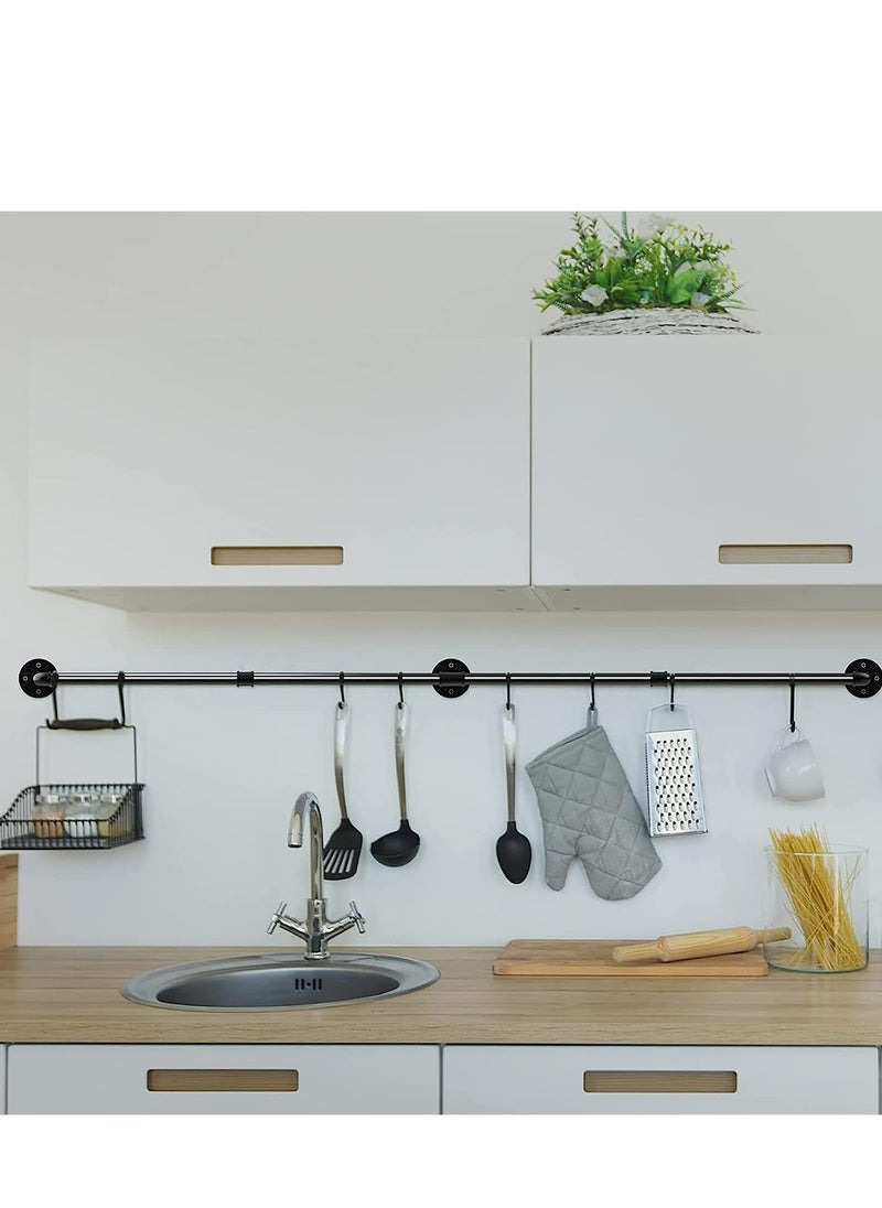Arabest - Industrial Pipe Clothes Rack: Wall Mounted Hanging Bar 180CM Metal Clothing Pipe Rod Heavy Duty Clothing Storage Rail for Closet Laundry Wardrobe Room Clothes Store - Image 1