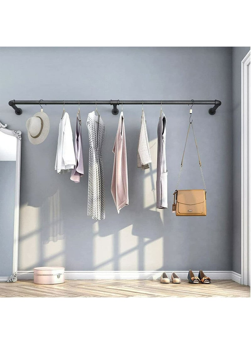Arabest - Industrial Pipe Clothes Rack: Wall Mounted Hanging Bar 180CM Metal Clothing Pipe Rod Heavy Duty Clothing Storage Rail for Closet Laundry Wardrobe Room Clothes Store - Image 1