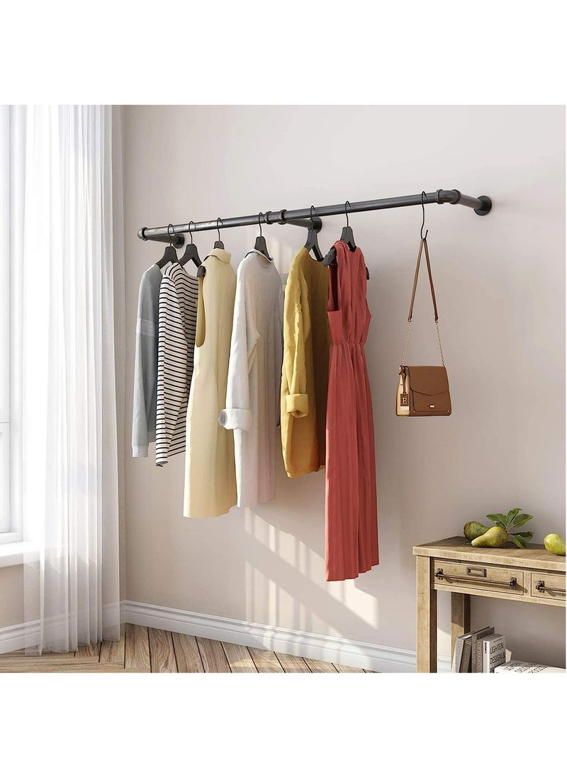 Arabest - Industrial Pipe Clothes Rack: Wall Mounted Hanging Bar 180CM Metal Clothing Pipe Rod Heavy Duty Clothing Storage Rail for Closet Laundry Wardrobe Room Clothes Store - Image 1