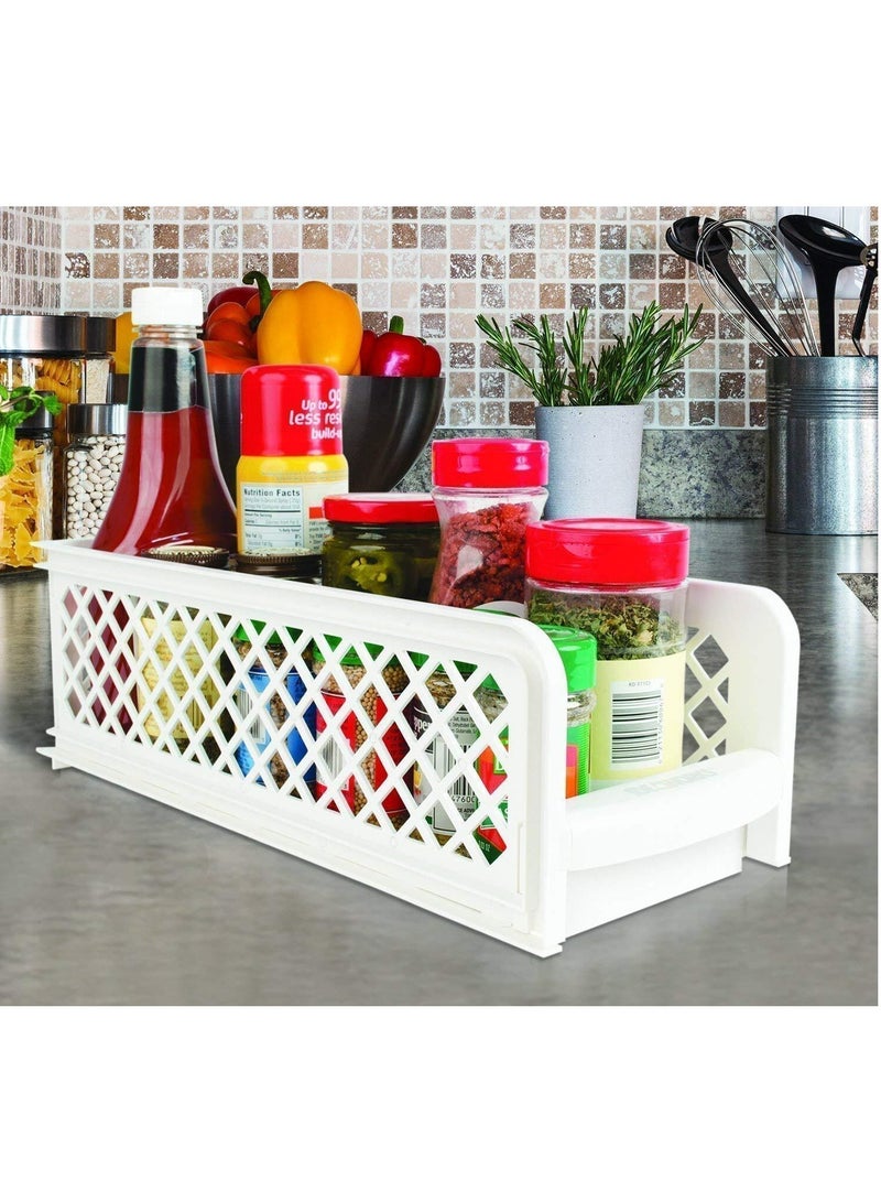 RollsTimi  Portable 2-Tier Basket Drawer White 15x13x5.75inch - Image 4