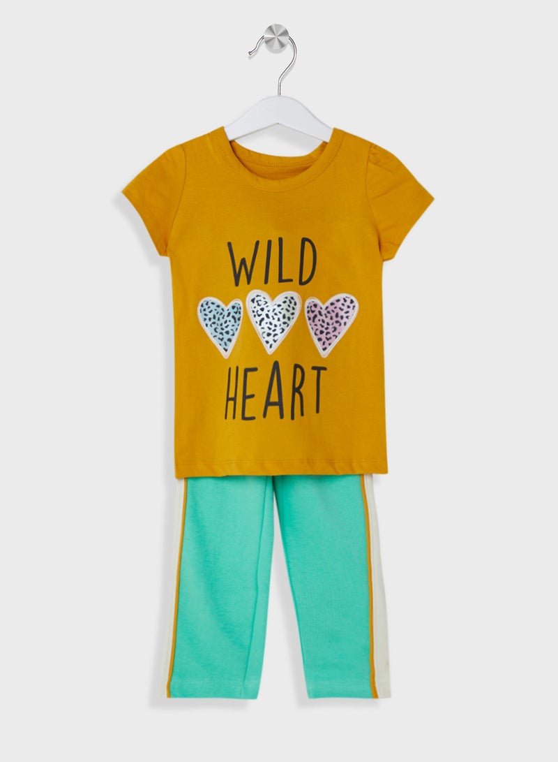 Printed T-Shirt And Jogger Set