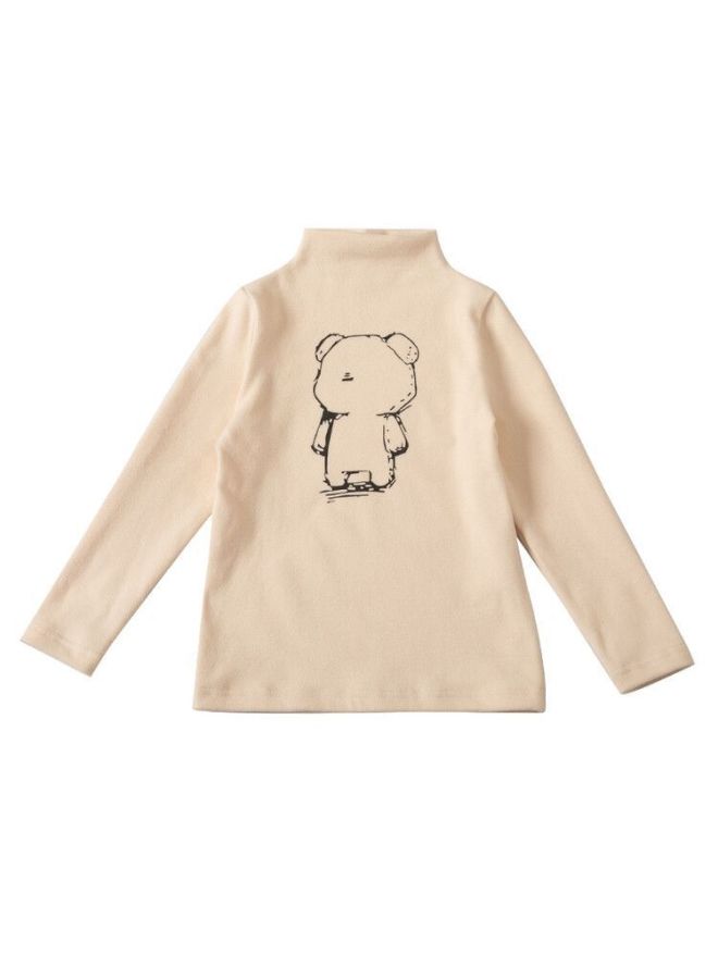 بنات الخريف والشتاء نصف قميص تي turtleneck Kidsren's Winter Double-sided German Velvet Warm Bottoming Shirt New Style Baby T - Image 5
