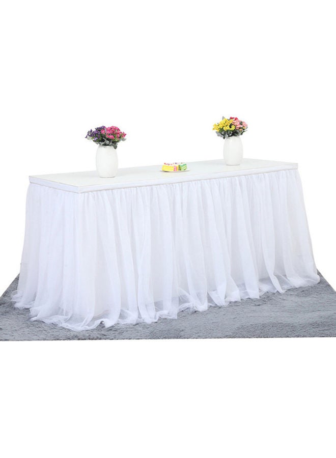 إسكدنيا غطاء طاولة مزخرف مصنوع يدويا من القماش أبيض