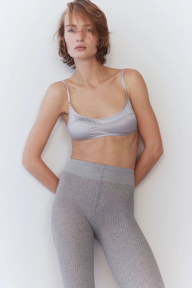 H&M Rib-Knit Footless Tights