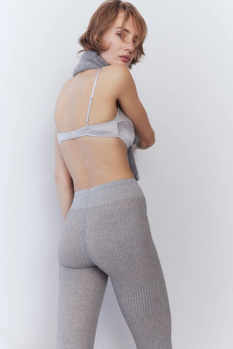 H&M Rib-Knit Footless Tights
