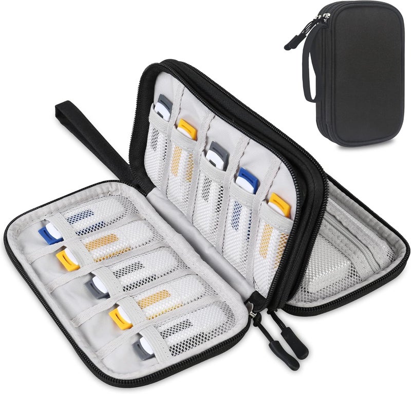 USB Flash Drive Case Thumb Drive Holder Case Organizer Portable Electronic Accessories Storage Bag for SanDisk/SamData/Samsung USB Flash Drives Jump Drive Memory Stick, SD Card, Cable, Black - Image 1