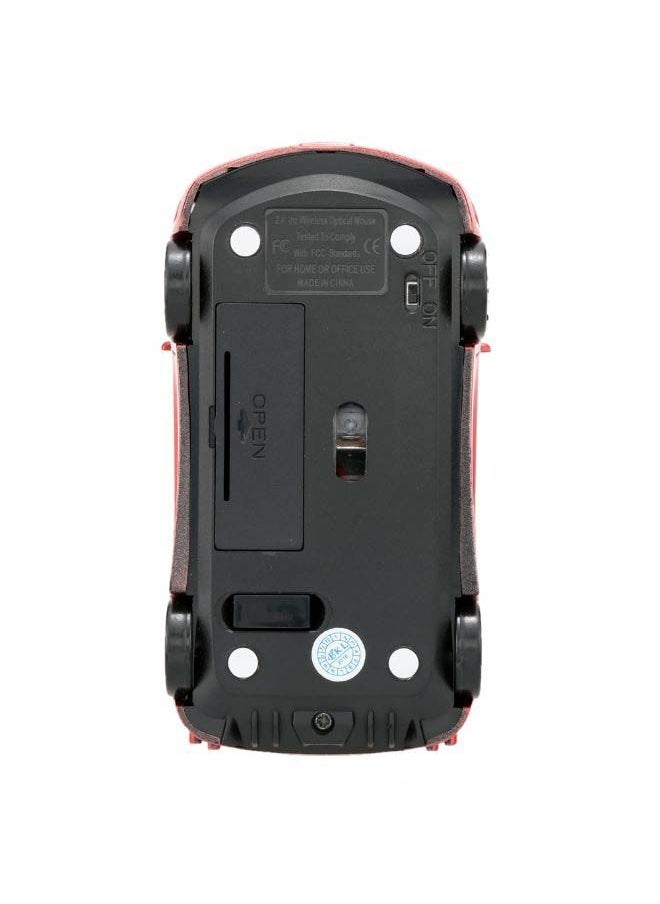 NIBEMINENT Car Shaped Wireless Optical Mouse With Receiver Red/Black/Silver  - Image 2