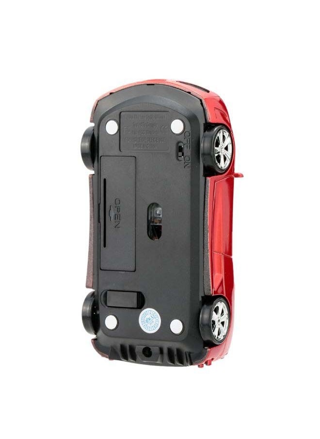 NIBEMINENT Car Shaped Wireless Optical Mouse With Receiver Red/Black/Silver  - Image 3