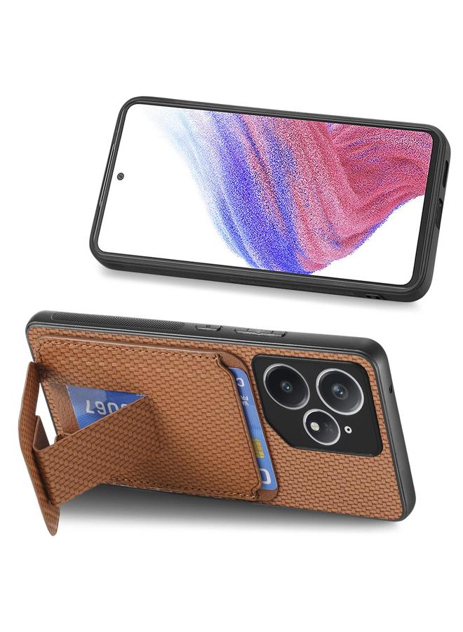 S-TOP Case For Realme Neo7 Carbon Fiber Card Bag Fold Stand Phone Case - Image 5