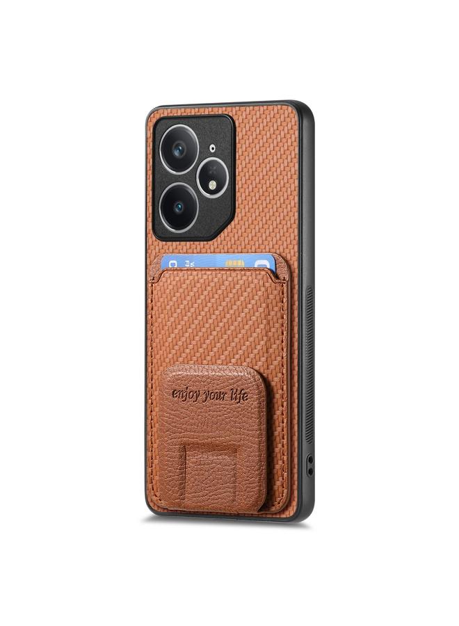 S-TOP Case For Realme Neo7 Carbon Fiber Card Bag Fold Stand Phone Case - Image 2