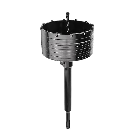 GUICGOC 120mm / 4-3/4 inch Concrete Hole Saw with 220mm SDS Plus Connecting Rod, Cement Hole Saw for Concrete Cement Brick Wall Stone, Black (120mm (4-3/4 inch)) - Image 1