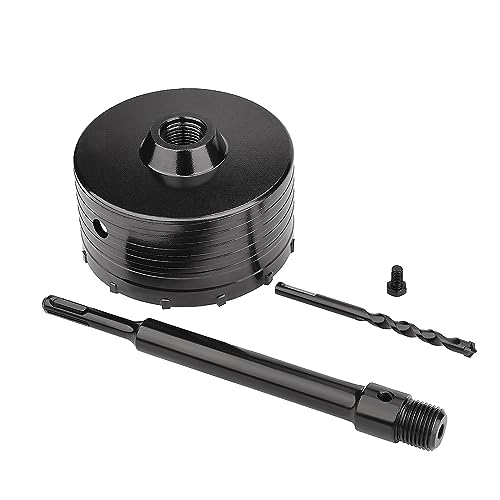 GUICGOC 120mm / 4-3/4 inch Concrete Hole Saw with 220mm SDS Plus Connecting Rod, Cement Hole Saw for Concrete Cement Brick Wall Stone, Black (120mm (4-3/4 inch)) - Image 4