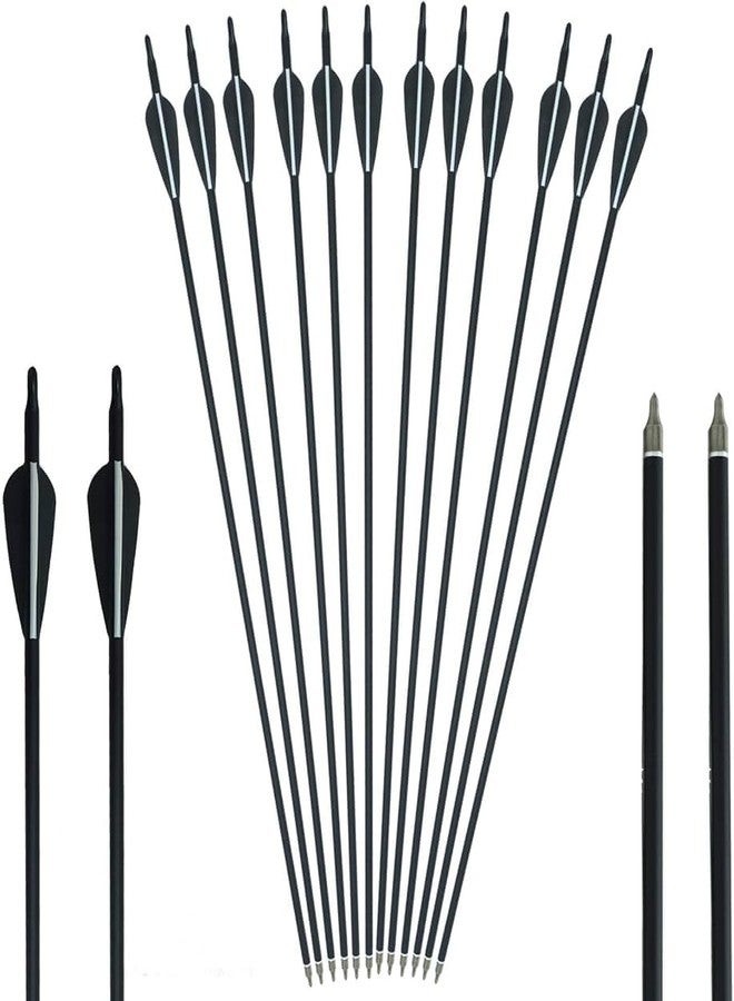 Nema NM Nema Archery Arrows for Recurve Bow Target Practice - Pack of 6- Black - 29 Inches - Image 1