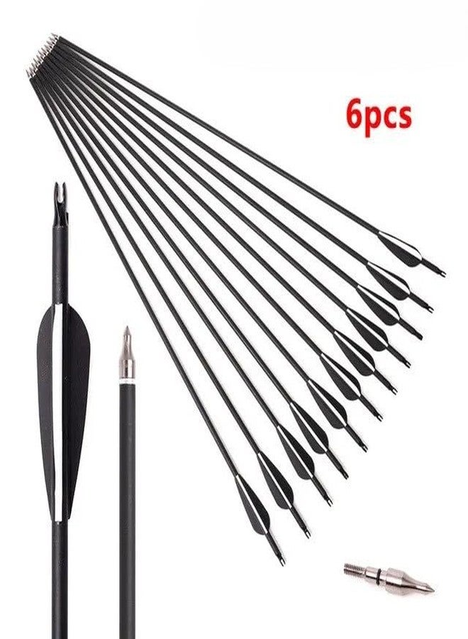 Nema NM Nema Archery Arrows for Recurve Bow Target Practice - Pack of 6- Black - 29 Inches - Image 2