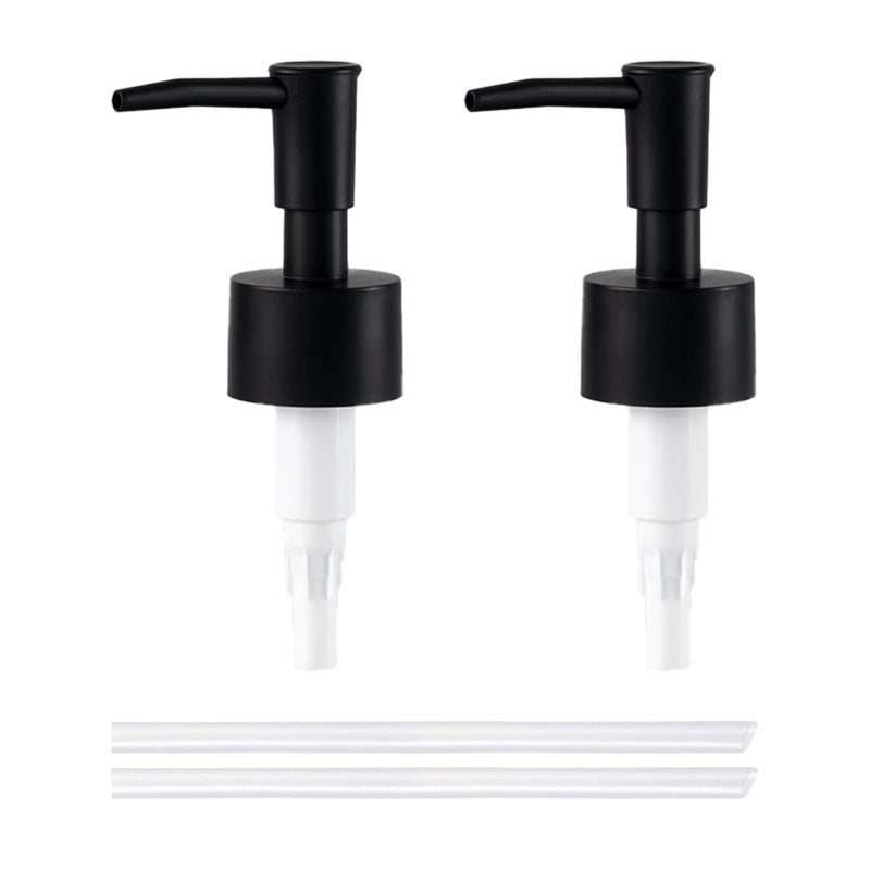 PEHADU 2Pack Pumps Lotion Soap Dispenser Replacement Pump For Your Liquid Soap  Lotion Or Dish Soap Refill Dispenser Kitchen Bathroom Worktop Bottles 28/400 Thread Size (Black) - Image 1