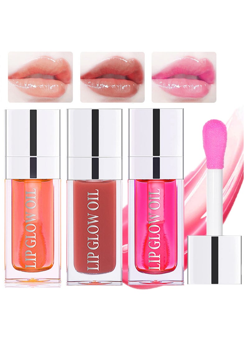SYOSI 3Pcs Plumping Lip Gloss, Long Lasting Hydrating Lip Gloss Transparent Toot Lip Oil Long Lasting Non-sticky for Dry Lip Care (3 Colors) - Image 1
