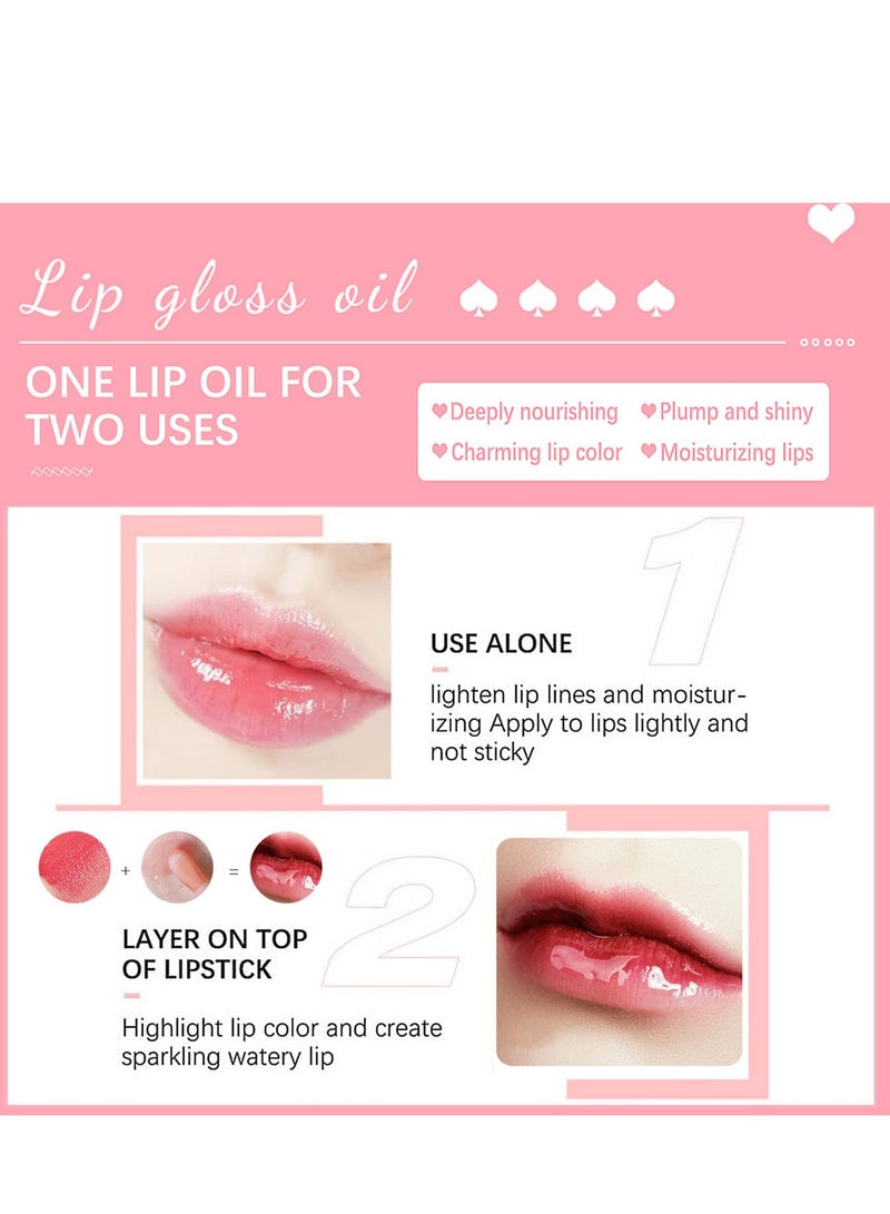 SYOSI 3Pcs Plumping Lip Gloss, Long Lasting Hydrating Lip Gloss Transparent Toot Lip Oil Long Lasting Non-sticky for Dry Lip Care (3 Colors) - Image 4