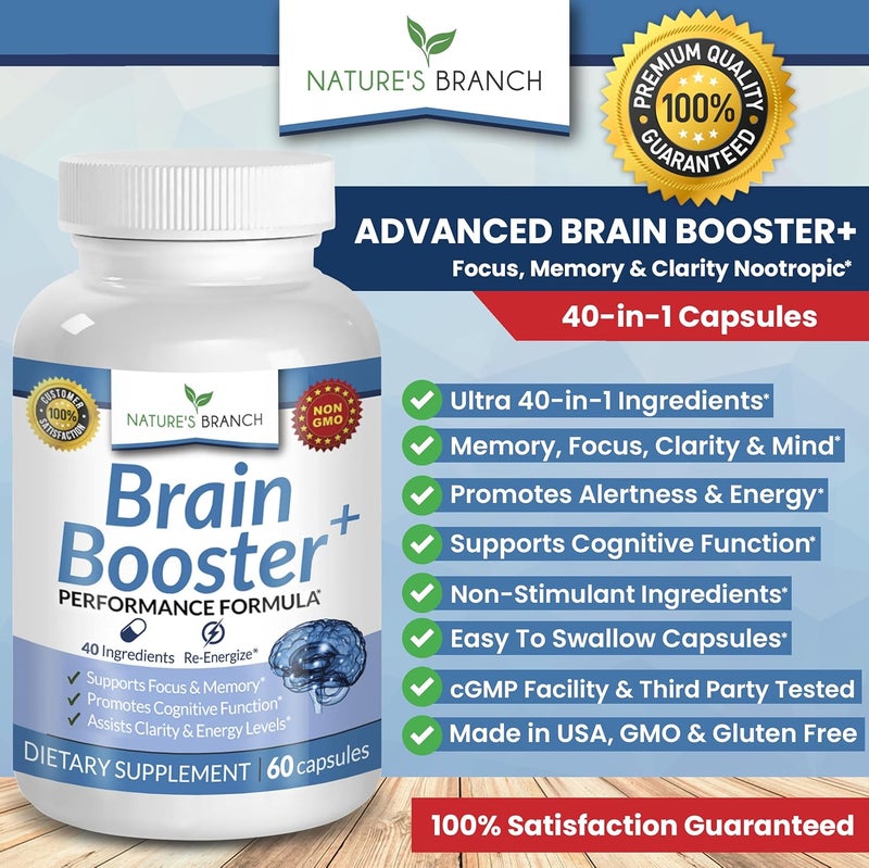 Nature's Branch 40-in-1 Brain Booster Supplement For Focus, Memory, Clarity, Energy - Image 4