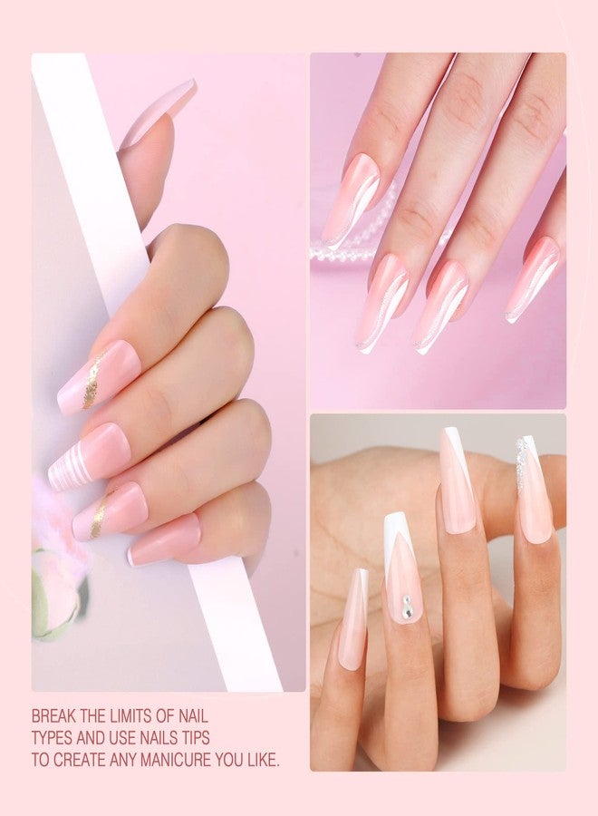 SAVILAND Gel Nail Kit - Nail Glue Gels With 36W Curing Lamp, 4-in-1 Glue Gel 15ml, 500PCS Soft Full Cover Medium Coffin Tips, LED Light Design Kit for Extension - Image 3