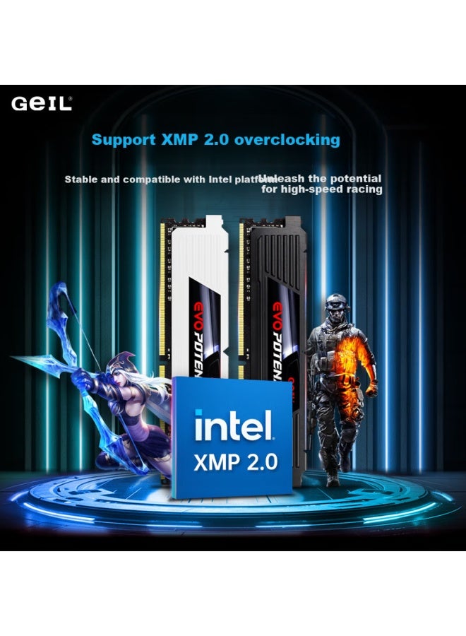 Geil 32gb Kit Ddr4 3600 Desktop Computer Memory Module Intel-specific Gl2000 M.2 Series Black C16 Hynix Cjr Chips - Image 3