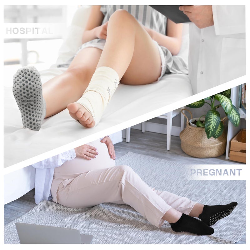 Muezna 6 Pairs Pilates Grip Socks for Women, Non Slip Yoga Socks with Grips, Grippy Socks for Barre, and Hospital - Image 2