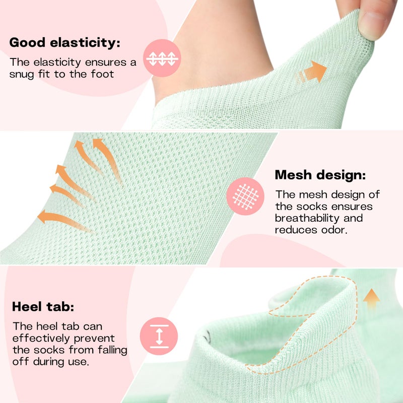 Muezna 6 Pairs Pilates Grip Socks for Women, Non Slip Yoga Socks with Grips, Grippy Socks for Barre, and Hospital - Image 4