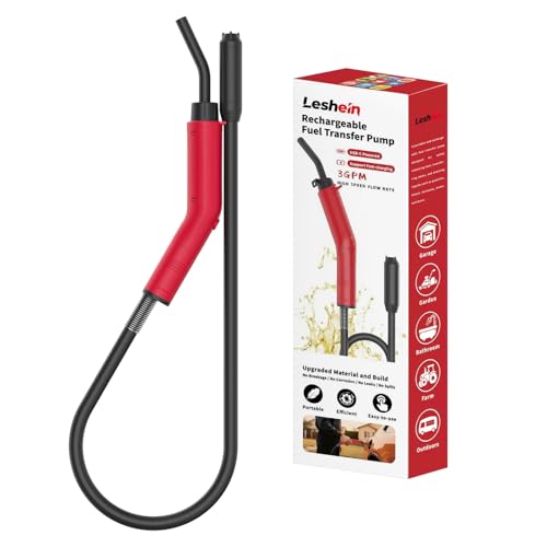 Leshein Fuel Transfer Pump 3GPM, USB Rechargeable Electric Siphon Pump for Gasoline Diesel Water, Portable Leakproof Gas Can Pump with Upgraded Hose Material & Build, Ultra-Fast Oil Transfer Pump - Image 1