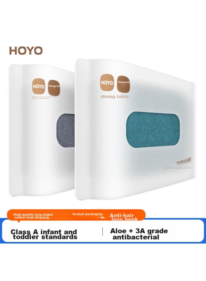 Hoyo Towels For Men, Class A Pure Cotton Face And Bath Towels, Antibacterial Absorbent Quick-drying Towels, 2-pack, Gray/blue - Image 1