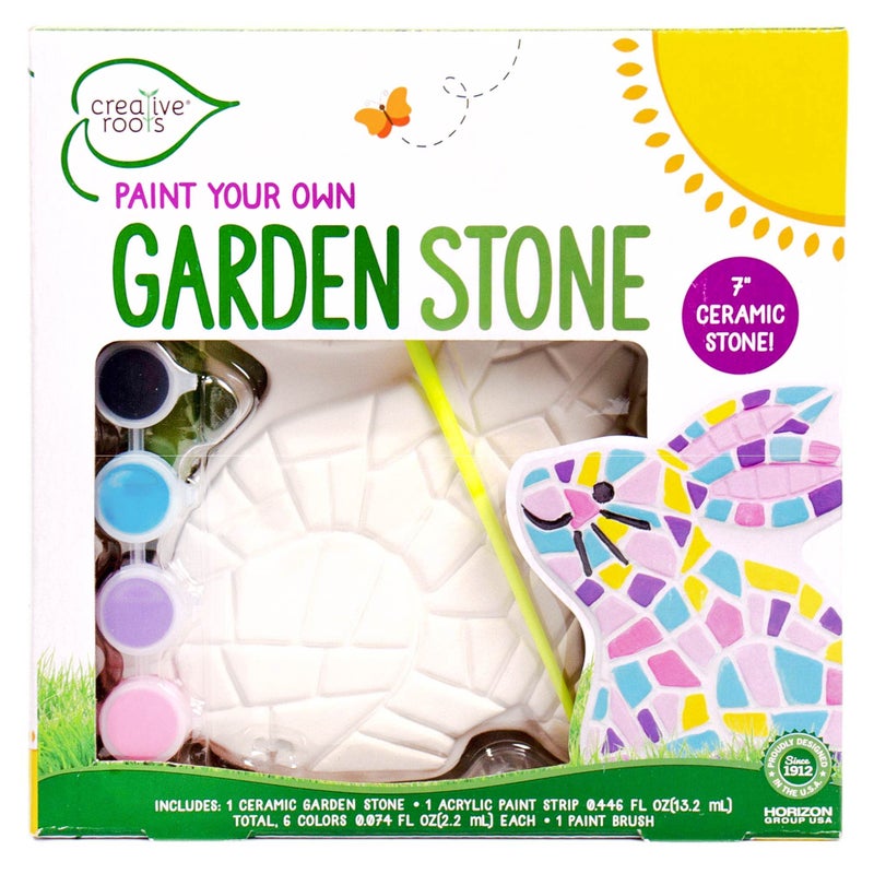 Creative Roots Paint Your Own Bunny Garden Stone Craft Kits Stepping Stones Kit for Kids Ceramics to Paint Ages 6 - Image 2