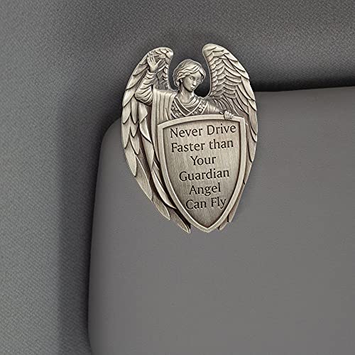 Dicksons Male Guardian Angel Silver Tone 2.5 Inch Zinc Alloy Metal Auto Visor Clip - Image 3