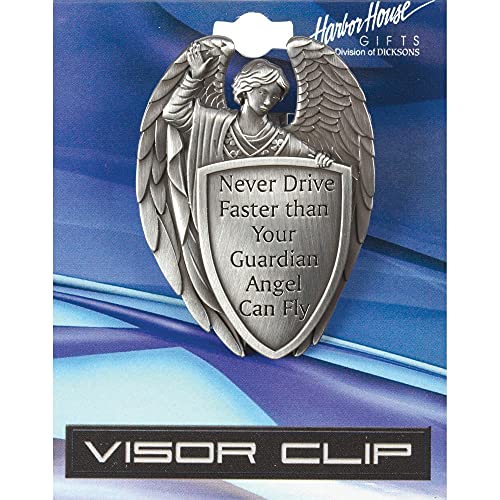 Dicksons Male Guardian Angel Silver Tone 2.5 Inch Zinc Alloy Metal Auto Visor Clip - Image 2