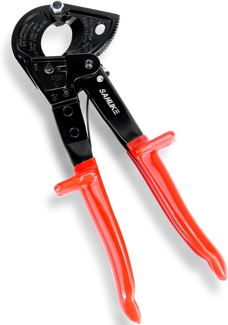 Sanuke Ratchet Cable Wire Cutter, Heavy Duty Ratcheting Cable Cutters for Electricians - Cutting Aluminum Copper Soft Wire up to 240mm²/600MCM - Image 1