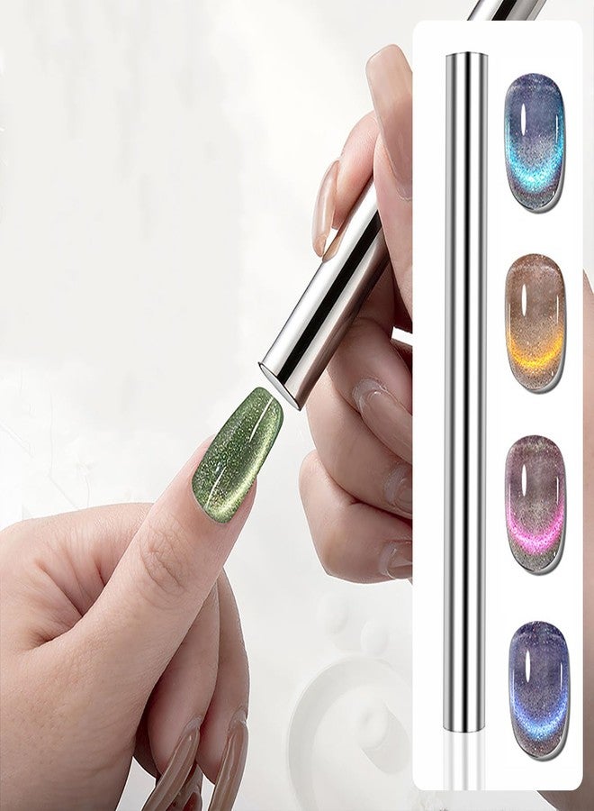 JERCLITY 8 Pieces Cat Eye Magnet for Nails Lengthen Double Ended Cylindrical Nail Magnet Nail Magnetic Stick Flower Nail Magnet Pen Small Rectangular Nail Magnet Set for Cat Eye Gel Polish Nail Art - Image 4