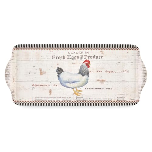 Pimpernel On the Farm Rectangular Melamine Tray – (14.5" x 6.25") Rustic Farmhouse Serving Platter, Durable Decorative Kitchen Piece for Snacks, Appetizers, Beverages, Dining & Parties - Image 1