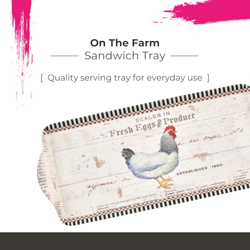 Pimpernel On the Farm Rectangular Melamine Tray – (14.5" x 6.25") Rustic Farmhouse Serving Platter, Durable Decorative Kitchen Piece for Snacks, Appetizers, Beverages, Dining & Parties - Image 2