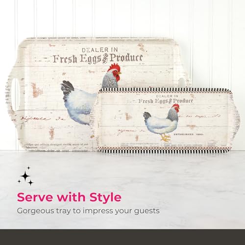 Pimpernel On the Farm Rectangular Melamine Tray – (14.5" x 6.25") Rustic Farmhouse Serving Platter, Durable Decorative Kitchen Piece for Snacks, Appetizers, Beverages, Dining & Parties - Image 4