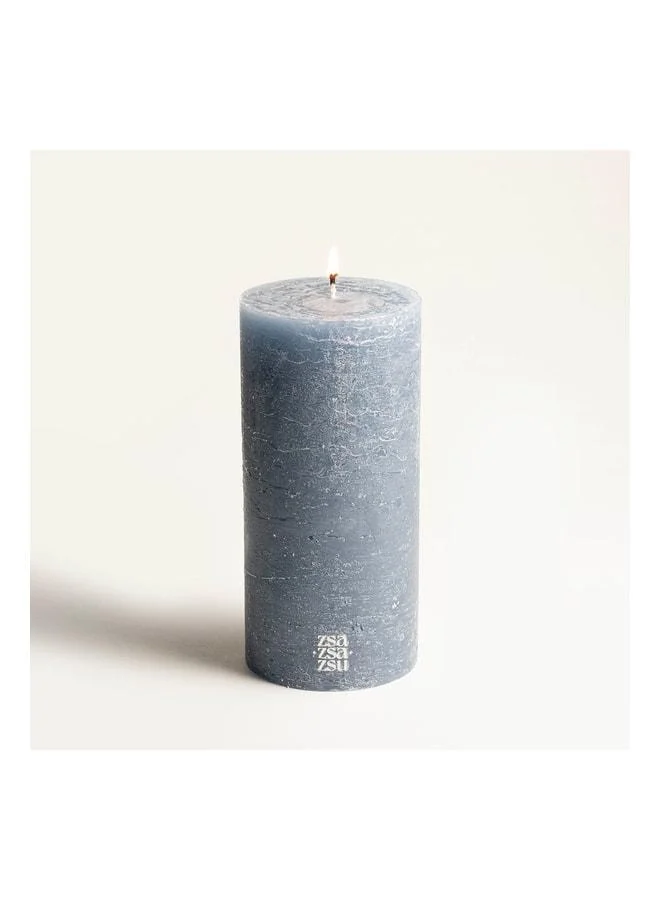 Zsa Zsa Zsu Deurne Blue Paraffin Candle 9x9x19 cm.