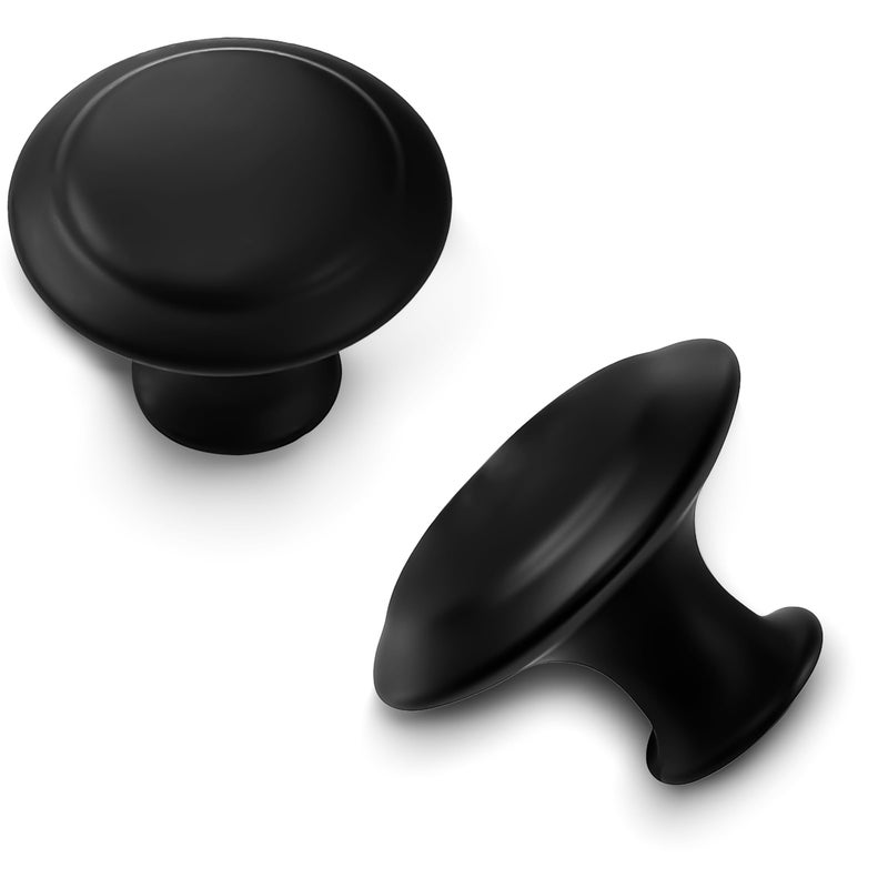 30 PCS Kitchen Cabinet Knobs 115 Inch Dresser Knobs Black Drawer Knobs Suitable for Wardrobe Cabinets Modern Cabinet Hardware with Screws