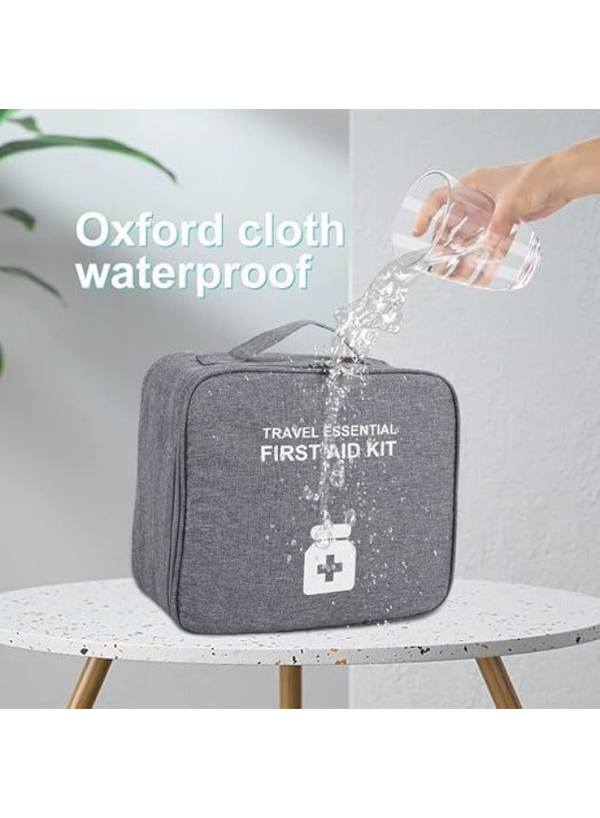 Portable Waterproof and Dustproof First Aid Bag Designed for Travel to Protect Your Family Anywhere Features Organized Interior - Grey - Image 5