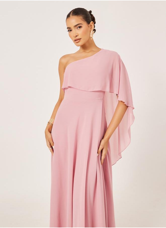 One-Shoulder Chiffon Dress