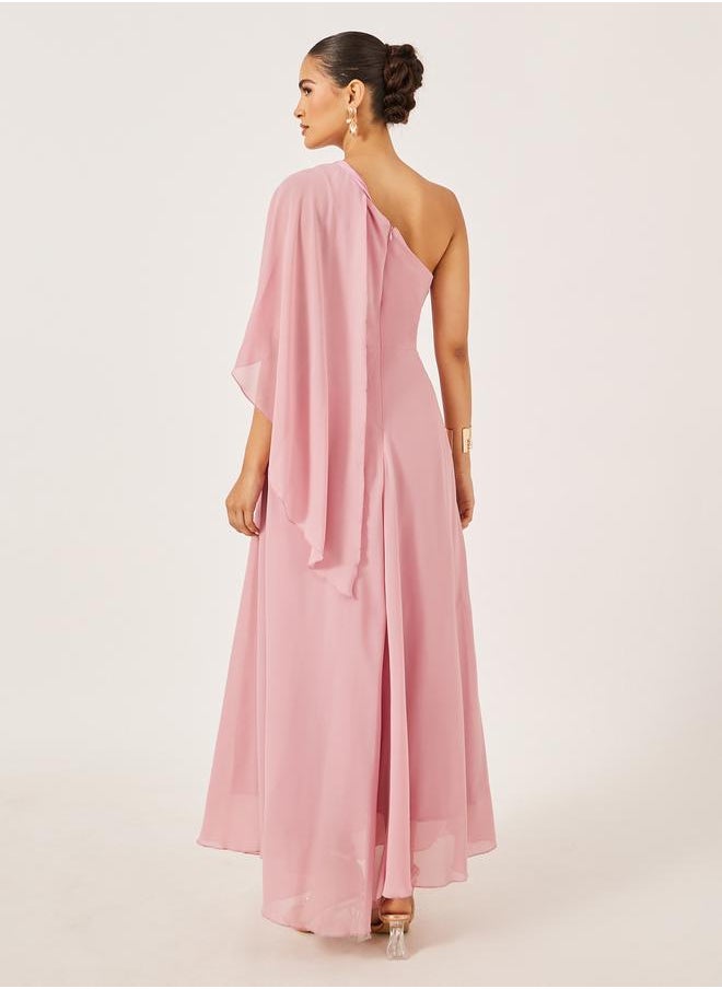 One-Shoulder Chiffon Dress