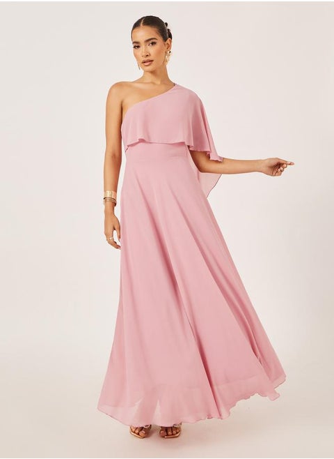 One-Shoulder Chiffon Dress