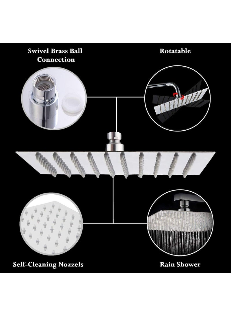 AMJ - AMJ® 8x8 (8") Stainless Steel UltraSlim Square Rain Shower - Image 1