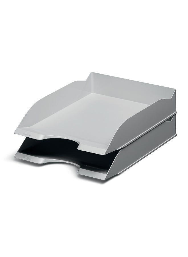 Durable Document Organizer Tray, 80% Post-Consumer Recycled Eco-Label, Stackable Vertical/Offset, Wide Recess & Slanted Front for A4–C4 Papers, 500-Sheet Capacity, Made in Germany - Image 2