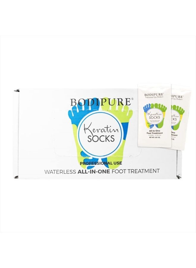 Bodipure Professional Keratin Socks for Heel Softening – Moisturizing Foot Mask for Dry Feet – Foot and Cuticle Treatment with Vegetable Keratin Cream – Box of 50 Pairs - Image 1