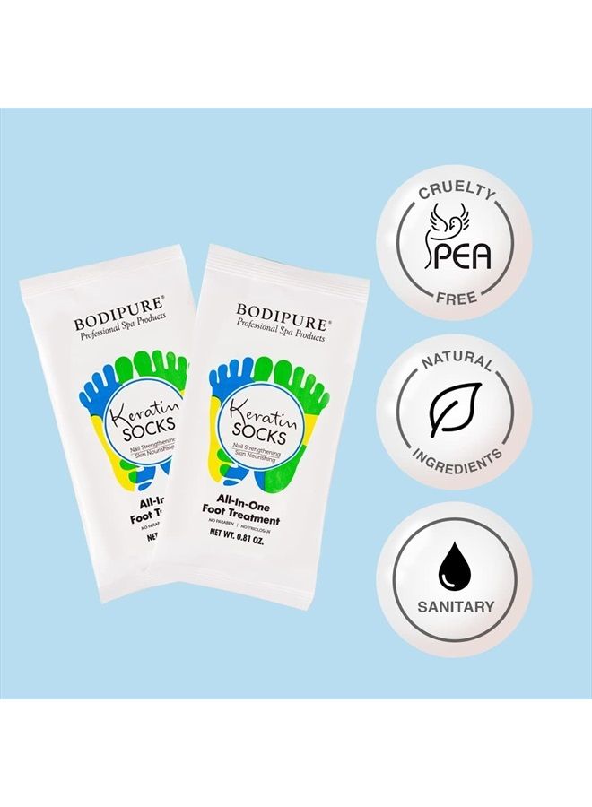 Bodipure Professional Keratin Socks for Heel Softening – Moisturizing Foot Mask for Dry Feet – Foot and Cuticle Treatment with Vegetable Keratin Cream – Box of 50 Pairs - Image 5