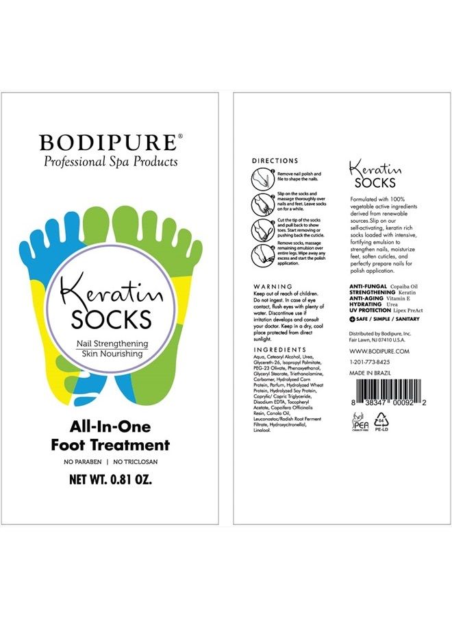 Bodipure Professional Keratin Socks for Heel Softening – Moisturizing Foot Mask for Dry Feet – Foot and Cuticle Treatment with Vegetable Keratin Cream – Box of 50 Pairs - Image 4